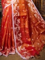 Exclusive Dual Tone Shiuli Tissue Sari With Blouse Piece