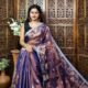 Exclusive Dual Tone Shiuli Tissue Sari With Blouse Piece