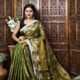 Exclusive Dual Tone Shiuli Tissue Sari With Blouse Piece