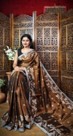 Exclusive Dual Tone Shiuli Tissue Sari With Blouse Piece