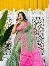 Greeny Grey Soft Buti Korat Jamdani Saree