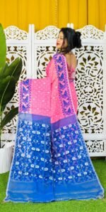 Hot Pink Soft Buti Korat Jamdani Saree