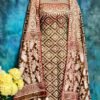 Ikkat Coffee Unstitched 2 Piece Jamdani Suit Set
