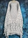 Ikkat Grey Unstitched 2 Piece Jamdani Suit Set