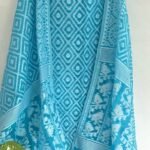 Ikkat Picton Blue Unstitched 2 Piece Jamdani Suit Set