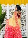 Light Orange Soft Buti Korat Jamdani Saree