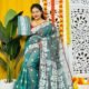 Loto Pata Soft Deep Aqua Jamdani Sari