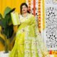 Loto Pata Soft Dirty Yellow Jamdani Sari