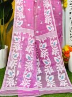 Loto Pata Soft Purplish Pink Jamdani Sari