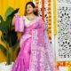 Loto Pata Soft Purplish Pink Jamdani Sari