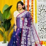 Loto Pata Soft Violent Violet Jamdani Sari