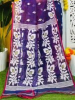 Loto Pata Soft Violent Violet Jamdani Sari