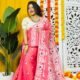 Loto Pata Soft Watermelon Jamdani Sari