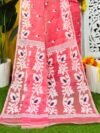 Loto Pata Soft Watermelon Jamdani Sari