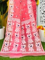 Loto Pata Soft Watermelon Jamdani Sari