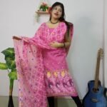 Pata Bahar Bashful Pink Unstitched 2 Piece Jamdani Suit Set