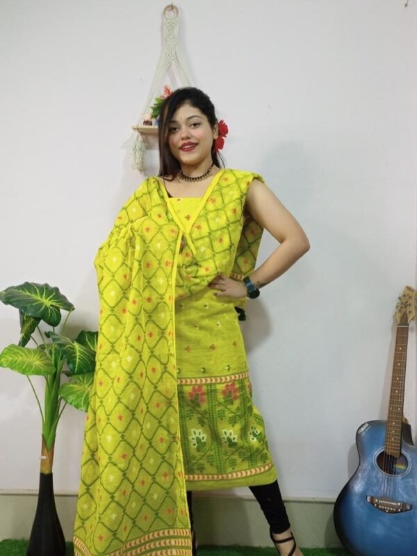 Pata Bahar Brass Unstitched 2 Piece Jamdani Suit Set