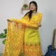 Pata Bahar Yellow Unstitched 2 Piece Jamdani Suit Set