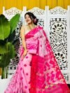 Persian Pink Soft Korat Buti Jamdani Saree