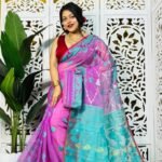 Purplish Pink Soft Korat Buti Jamdani Saree