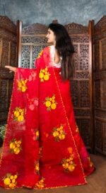 Red Soft Marigold Handloom Saree