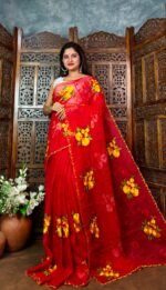 Red Soft Marigold Handloom Saree