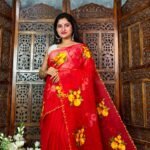 Red Soft Marigold Handloom Saree