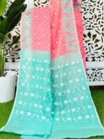 Salmon Pink Soft Buti Korat Jamdani Saree