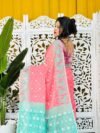 Salmon Pink Soft Buti Korat Jamdani Saree