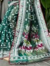 Shiuli Soft Bottle Green Jamdani Sari