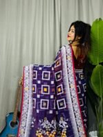 Shiuli Soft Dark Purple Jamdani Sari