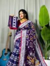 Shiuli Soft Dark Purple Jamdani Sari