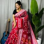 Shiuli Soft Red Jamdani Saree