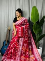 Shiuli Soft Red Jamdani Saree