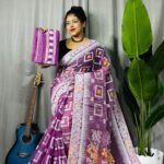 Shiuli Soft Warm Purple Jamdani Sari