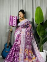 Shiuli Soft Warm Purple Jamdani Sari