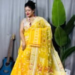 Shiuli Soft Yellow Jamdani Sari