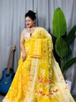 Shiuli Soft Yellow Jamdani Sari
