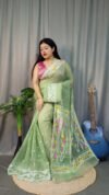 Nokshimala Soft Olive Jamdani Saree