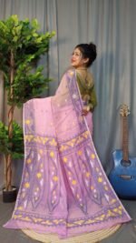 Nokshimala Soft Pink Jamdani Saree - Image 3