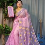 Nokshimala Soft Pink Jamdani Saree