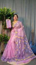 Nokshimala Soft Pink Jamdani Saree