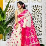 White Soft Korat Buti Jamdani Saree