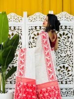 White Soft Buti Korat Jamdani Saree