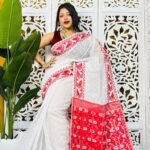 White Soft Buti Korat Jamdani Saree