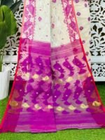 White Soft Korat Buti Jamdani Saree