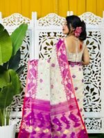 White Soft Korat Buti Jamdani Saree