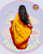 Cute Baby Yellow Dhakai Jamdani Sari with Embroidery Work - 3-6 Years - Image 5