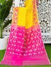 Yellow Soft Buti Korat Jamdani Saree