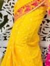 Yellow Soft Buti Korat Jamdani Saree